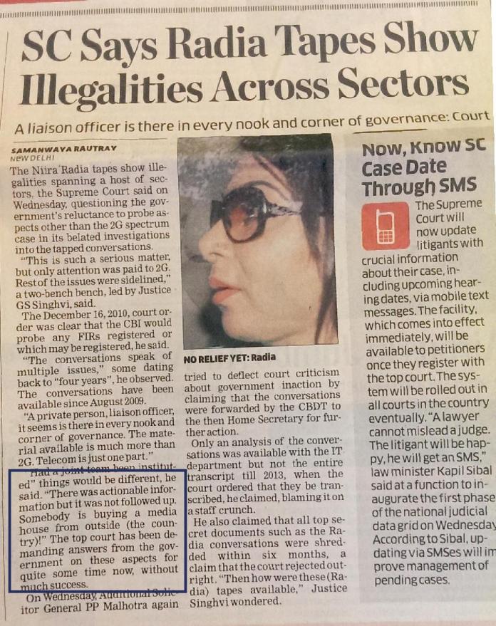 Econ Times article on Aug 8, 2013