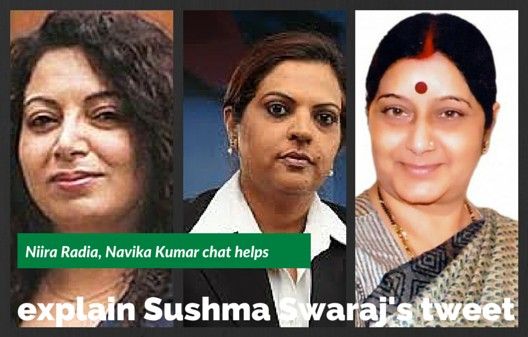 Niira Radia, Navika Kumar and Sushma Swaraj