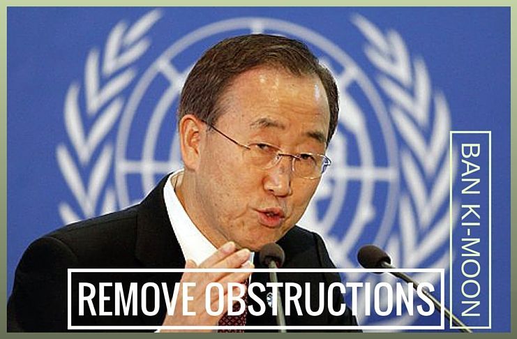 Ban Ki-moon calls for lifting 'obstructions' to supplying Nepal