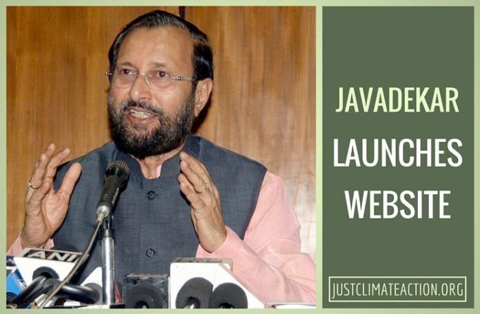 Indian Environment Minister (Javadekar) launches website on Climate Change