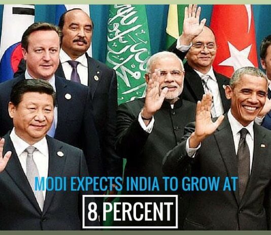 Modi predicts 8 percent India growth, seeks united anti-terror stand