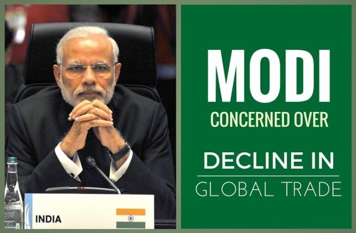 Modi expresses concern over decline in Global trade