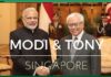 Modi and Singapore President meet after ceremonial welcome