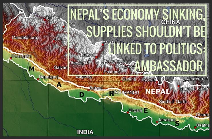 Nepal’s economy sinking, supplies shouldn’t be linked to politics