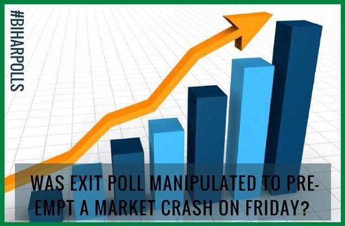 Was exit poll manipulated to pre-empt a market crash on Friday?