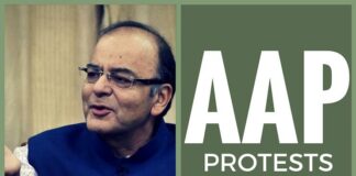 AAP holds protests outside Jaitley's house