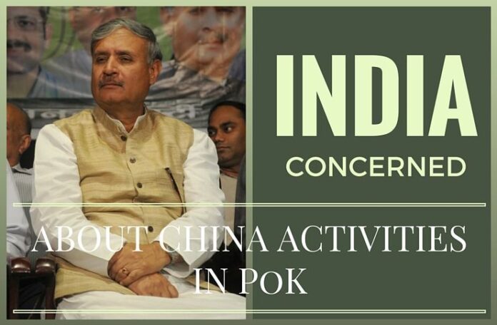 India conveys concern to China over its activities in Pak occupied Kashmir