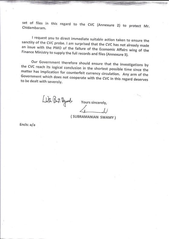 Swamy Letter to the PM regarding currenct paper Page 2