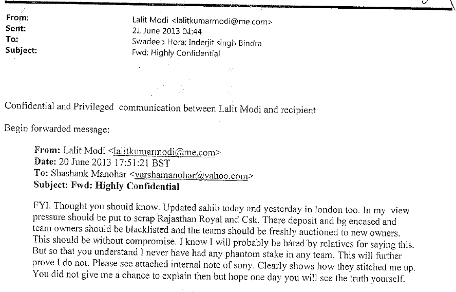 LKM Email to Manohar detailing his conversation with Sharad Pawar
