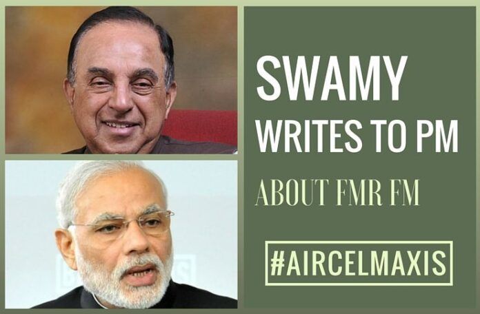 Subramanian Swamy writes to the Prime Minister on P Chidambaram's alleged machinations