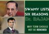 Swamy lists six specific allegations on why Rajan's term should not be renewed