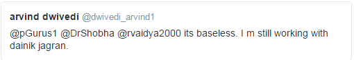 Dwivedi's tweet