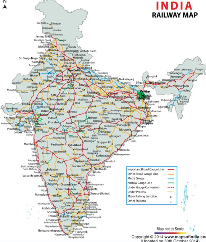 Railway map of India