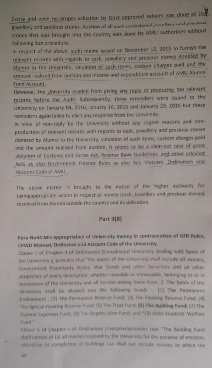 Page 2 of CAG findings against the VC