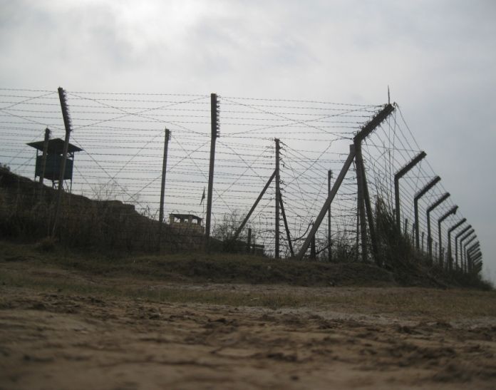 Border fence along international border with Pakistan