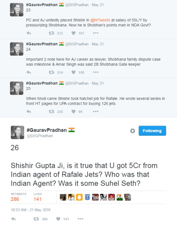Dr. Gaurav Pradhan asks pointed questions of Shishir Gupta