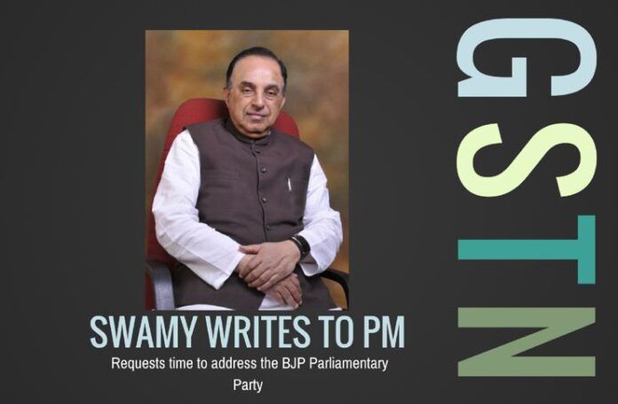 Swamy requests to address the BJP PP on GSTN & Anti-corruption act amendments prior to start of Winter session