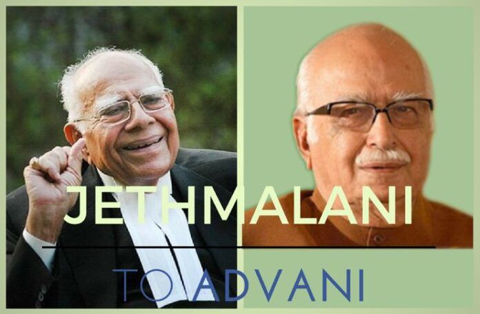 Jethmalani writes a stinker of a letter to Advani, takes aim at Jaitley too