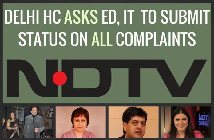 Delhi HC asks ED and IT to file probe status on all complaints against NDTV