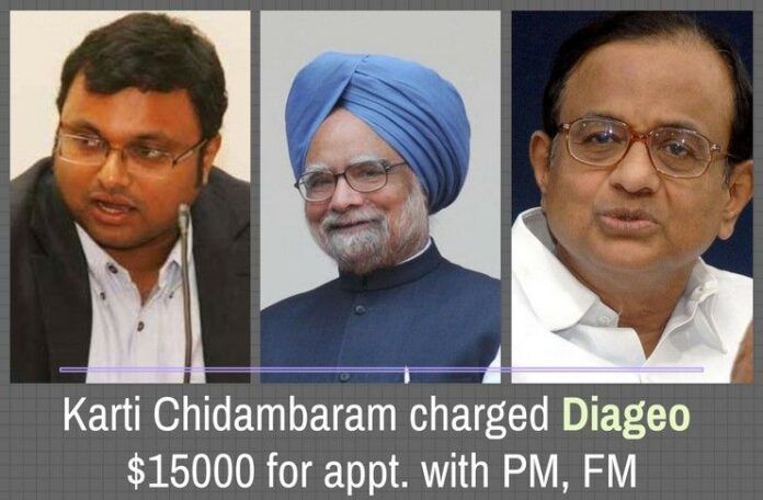 Email trails indicate Diageo paid Karti Chidambaram $15000 just to meet MMS, PC