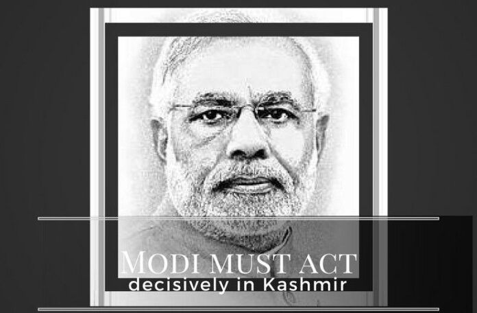 Recently surfaced videos depicting pushing/ shoving and spitting at security personnel should make Modi act more decisively in Kashmir