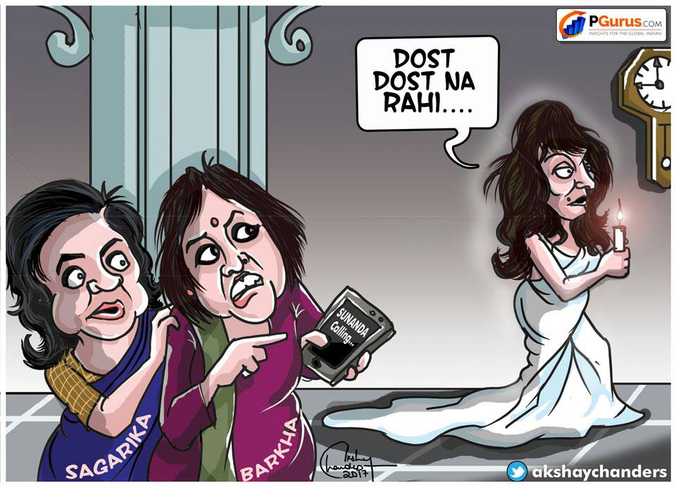 Everyone wondering why 2 key journos who were in touch with Sunanda are keeping silent, as the ghost of Sunanda sings Dost Dost Na Rahi...