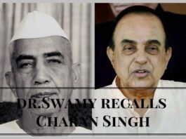 Dr.Swamy recalls Charan Singh