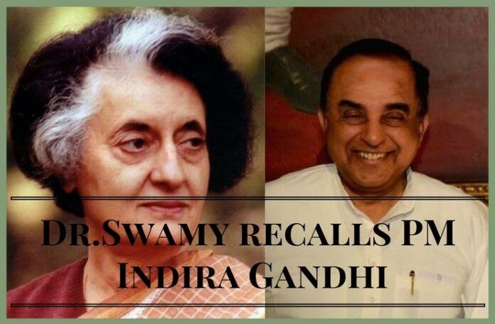 Dr. Swamy interaction with Mrs.Gandhi