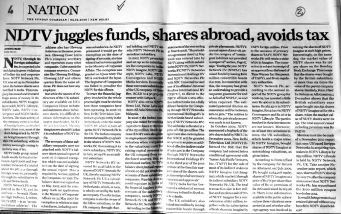 December 8 2010 article in Sunday Guardian