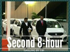 Picture of Karti walking out of the CBI office as tweeted by Karti