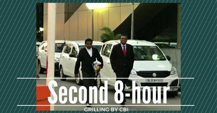 Picture of Karti walking out of the CBI office as tweeted by Karti