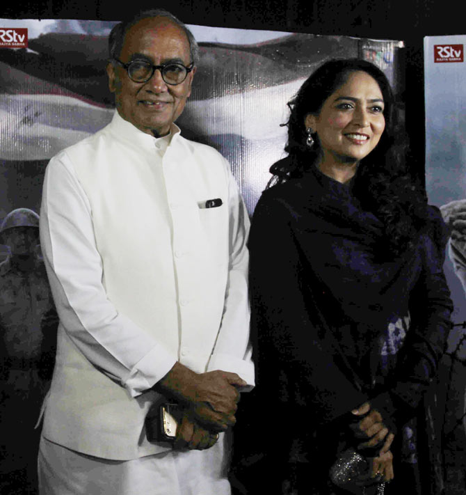 Digvijay Singh with his wife Amrita Rai