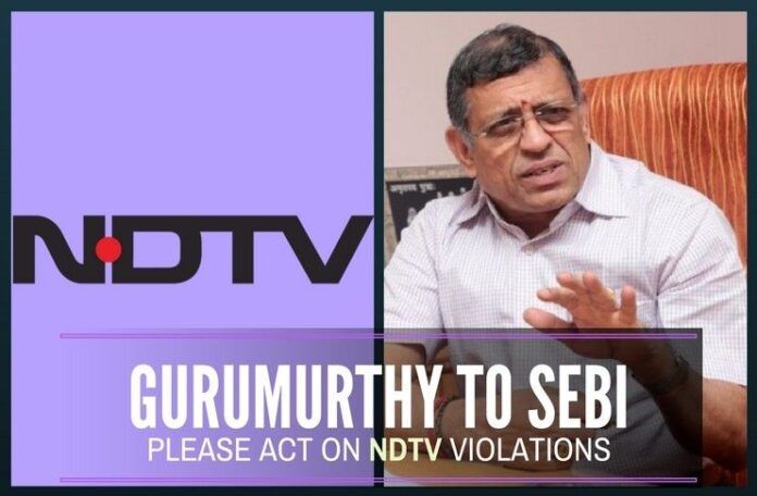 Gurumurthy writes to SEBI Chairman, urges action against NDTV