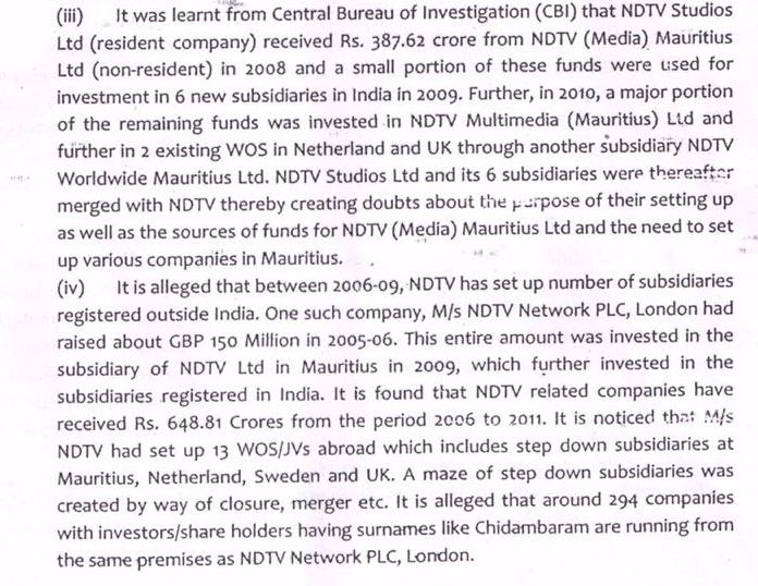 Is Chidambaram the secret investor in NDTV?
