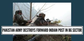 Pakistan army destroys forward Indian post in BG sector