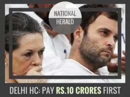 In the National Herald case, the Delhi HC directs Young Indian to deposit Rs.10 crores first in their petition against the Income Tax order
