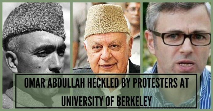 Omar Abdullah heckled by protesters at University of Berkeley