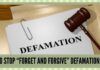 TIME TO STOP “FORGET AND FORGIVE” DEFAMATION CASES