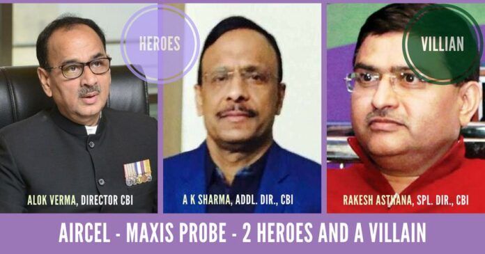A list of three individuals in the CBI and their contributions in charge sheeting P Chidambaram in the Aircel-Maxis scam