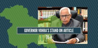 Governor Vohra’s stand on Article 35-A will only promote jihad in J&K