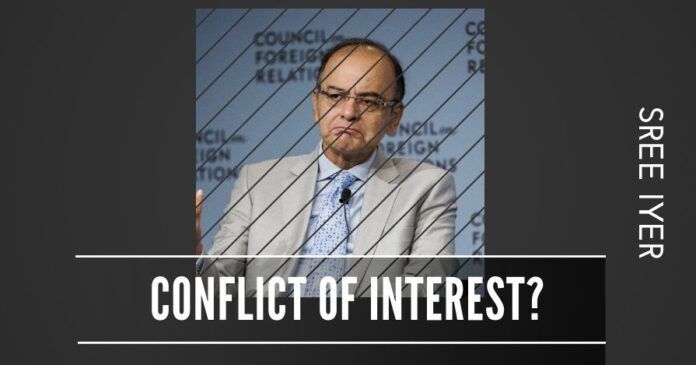 Did Jaitley representing ADAG in 2008-09 and then arguing against 2G Scam in the parliament (ADAG was one of the accused) constitute a conflict of interest?