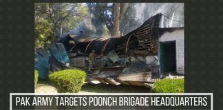 Pak army targets Poonch brigade headquarters