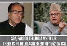 Soz, Farooq telling a white lie: There is no Delhi Agreement of 1952 on J&K