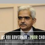 Choice of a History Post-Grad with a questionable track record as the RBI Governor is an extremely poor choice