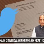 letter to Rajnath Singh regarding unfair practices by twitter