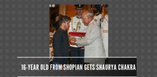 NATION AWARDS SHAURYA CHAKRA TO 16-YEAR-OLD BRAVE BOY IRFAN RAMZAN SHEIKH