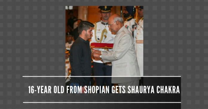 NATION AWARDS SHAURYA CHAKRA TO 16-YEAR-OLD BRAVE BOY IRFAN RAMZAN SHEIKH