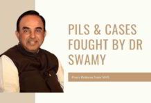 PILs & cases fought by Dr Swamy