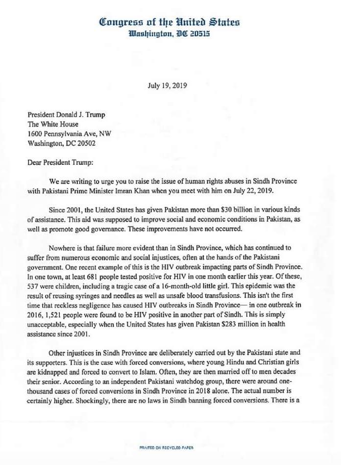 Letter to the President Page 1