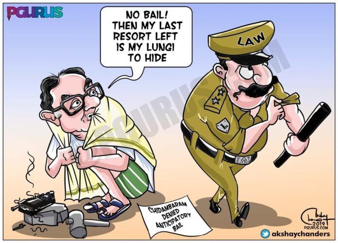 Chidambaram.Cartoon,Jail,Bail